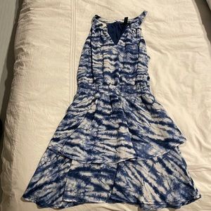 Aqua mini blue tie dyed dress